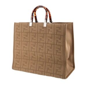 Fendi Tan Tote Bag with Tortoiseshell Handles